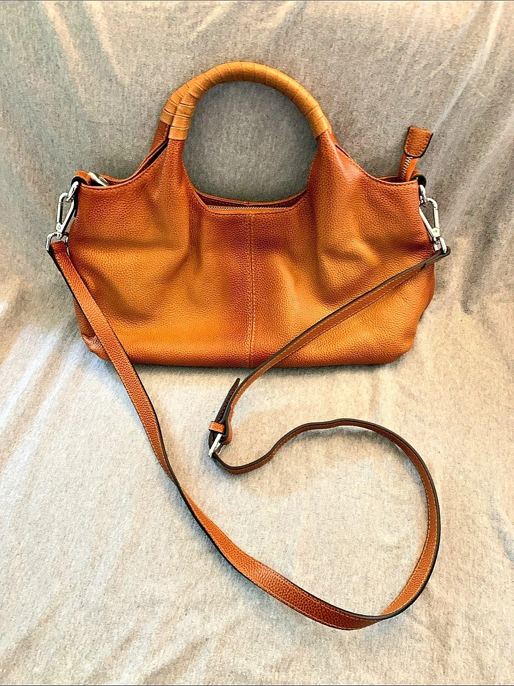 Brown Leather-Look Shoulder Bag